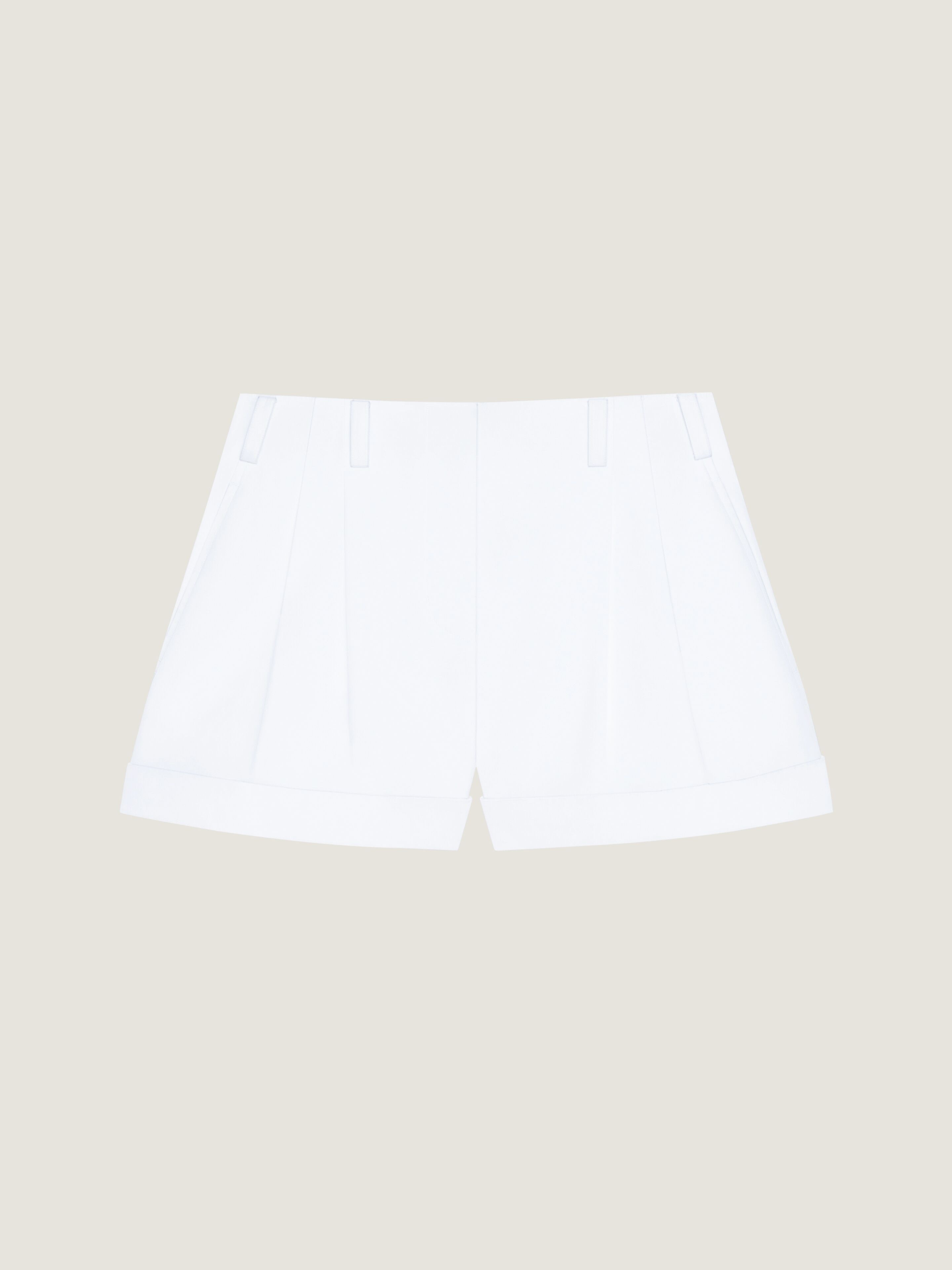 Double pleat shorts in poplin